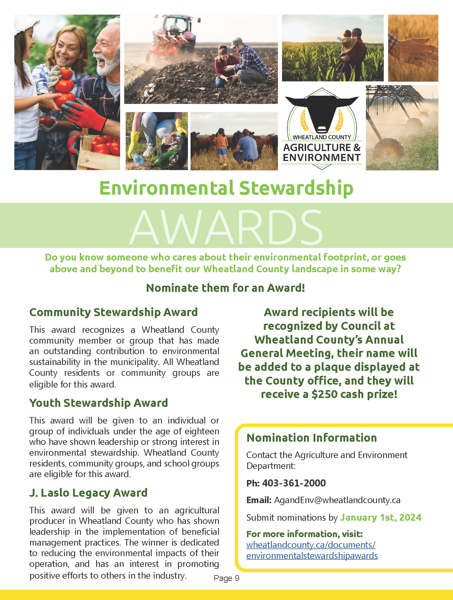 2024 Environmental Stewardship Awards Wheatland County